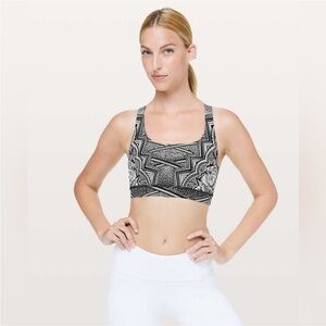 Lululemon Energy Sports Bra Geometric Black/White Size 4